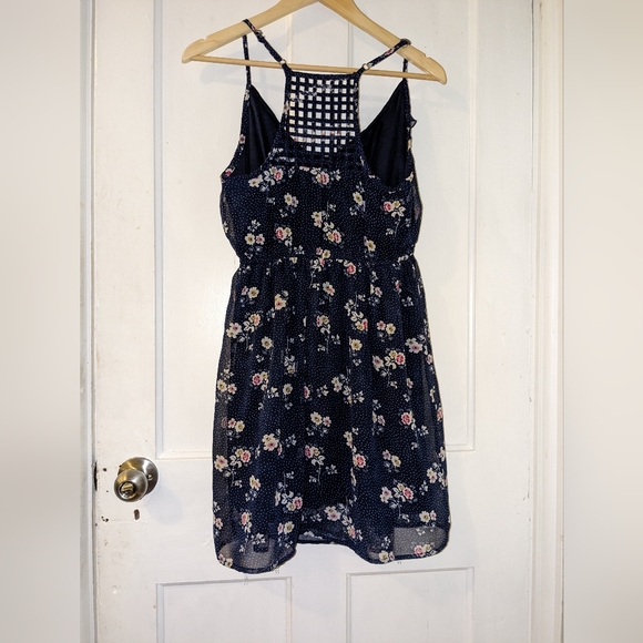Navy floral polka dot sun dress | M - Picture 2 of 5